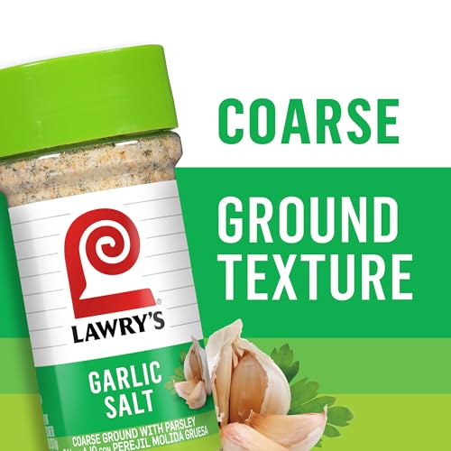 Lawry’s Garlic Salt, Coarse Ground with Parsley, No MSG Added, Kosher Certified, Flavorful Salt for Chicken, Pork & Steak, 11 oz