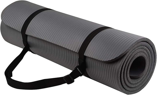 Yoga Mat, 1/2-Inch Extra Thick High Density Exercise Mat, Anti-Tear Exercise Yoga Mat with Carrying Strap, Suitable for Various Yoga Exercises