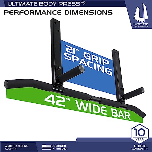 Joist Mount Pull Up Bar with Extra Hardware and Mounting Template for Easy Install to Beam or Rafter by Ultimate Body Press