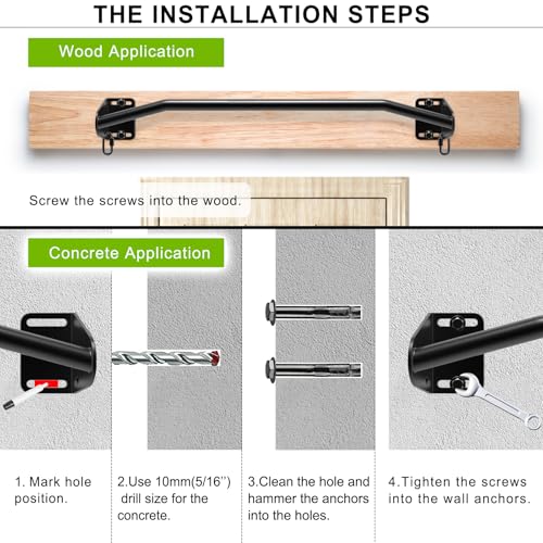 SELEWARE Heavy Duty Welded Pull Up Bar, Versatile Doorway Wall Mount, Joist Mounted, and Ceiling Mounted Chin Up Bars, Thick Metal Sturdy Construction for Full Body Workouts Support 500 lbs
