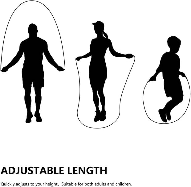 Jump Rope, Adjustable Jump Ropes for Fitness for Women Men and Kids Tangle-Free Rapid Speed Jumping Rope Cable with Ball Bearings Exercise&Slim Body at Home School Gym