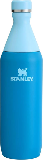 Stanley All Day Slim Bottle 20 oz | Leakproof Twist on Lid | Slim Design for Travel and Gym | Insulated Stainless Steel Water Bottle | BPA-Free | Azure