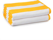 Oxford Cabana Stripe Beach Towels (Gold) PKG of 1 Dozen Size 30 x 70 Inches