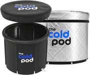 The Cold Pod Insulated Cold Plunge Tub Bundle - 85Gal Ice Bath Round Tubs with Energy Saving Multi-Layer Cover - Chiller Compatible&Silver Reflective