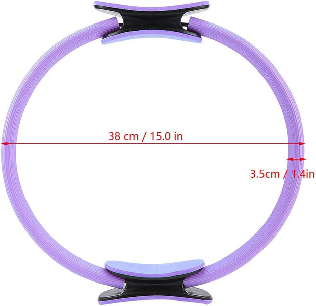 ZJchao Yoga Pilates Ring Circle for Thighs Legs Fitness Strengthen Core Back Improve Muscle Mobility Lightweight Portable Green Pink Black 15 in Diameter (Violet)