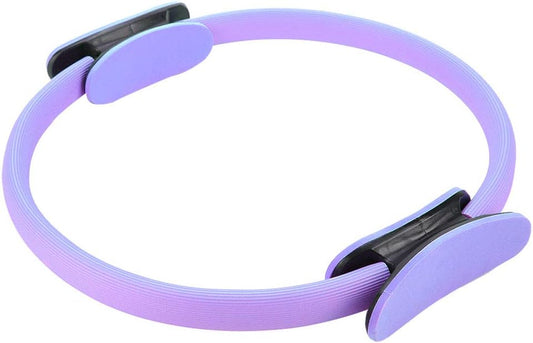 ZJchao Yoga Pilates Ring Circle for Thighs Legs Fitness Strengthen Core Back Improve Muscle Mobility Lightweight Portable Green Pink Black 15 in Diameter (Violet)