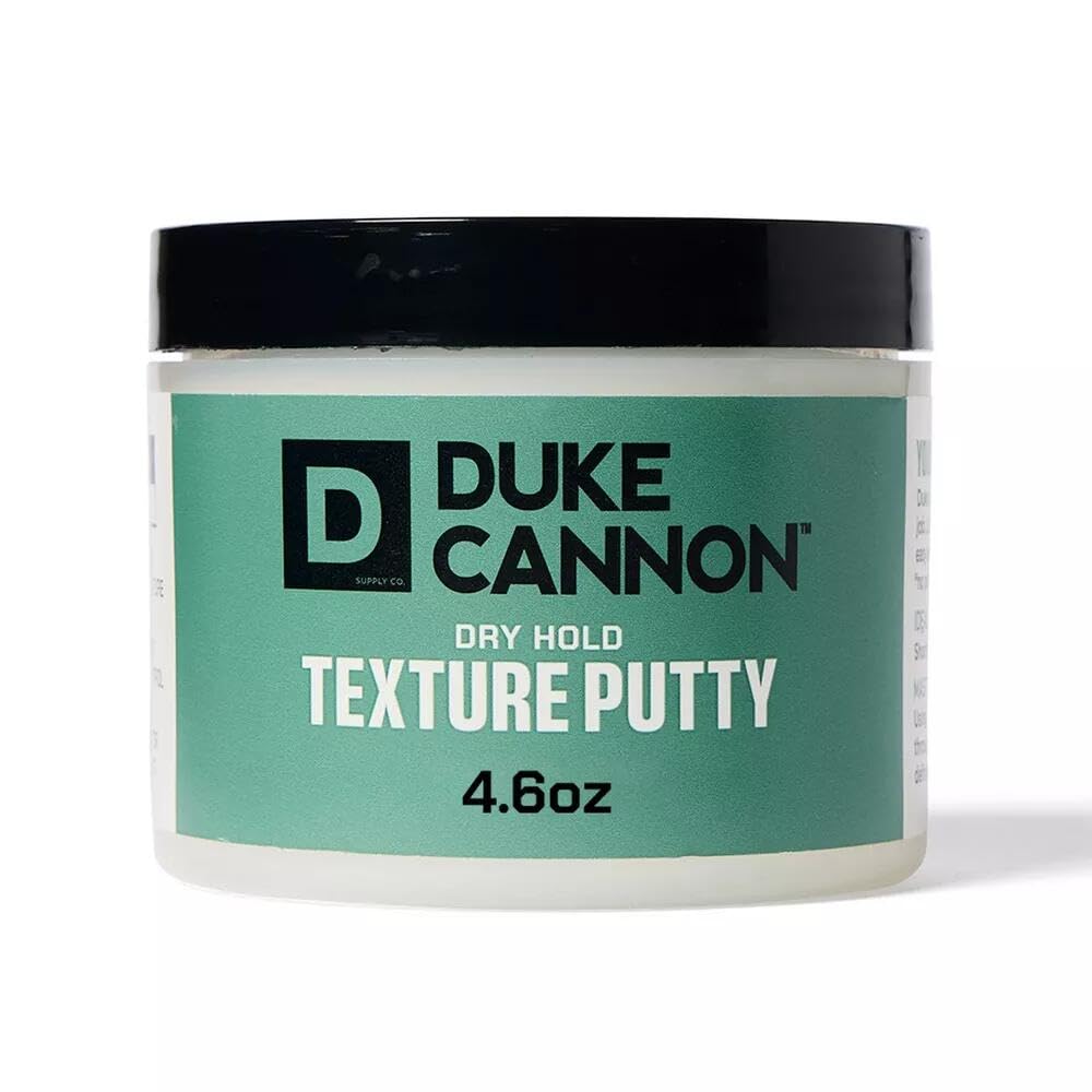 Duke Cannon Dry Hold Texture Putty – Medium Hold, No Shine Hair Styling Paste for Men, 4.6 oz