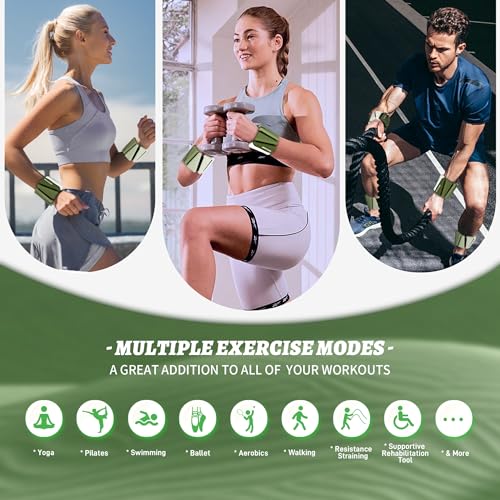 Wrist Weights for Women At Home Ankle Weights Set of 2 (1 lb /2 Lbs Each) Adjustable Weighted Wristbands Arm Leg Weights for Women Men Suitable for Walking Swimming Running Pilates Yoga Gym