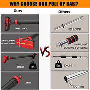 Pull Up Bar for Doorway, Strength Training Pull-up Bars, Chin Up Bar, No Screws, With Level Meter and Adjustable Width for Home Gym Upper Body Workout, No Installation Required, Max Load 440 LBS