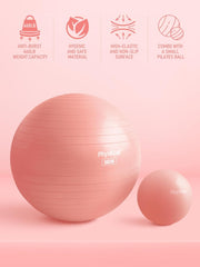 Yoga Ball for Exercise, Pilates Set, 4 Sizes Fitness Ball for Workout, Birthing, Pregnancy, Physical Therapy- Pump Included