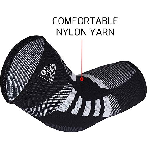 Nordic Lifting Elbow Compression Sleeves (1 Pair) – Support for Pain Relief, Tendonitis, Golfer’s & Tennis Elbow Recovery