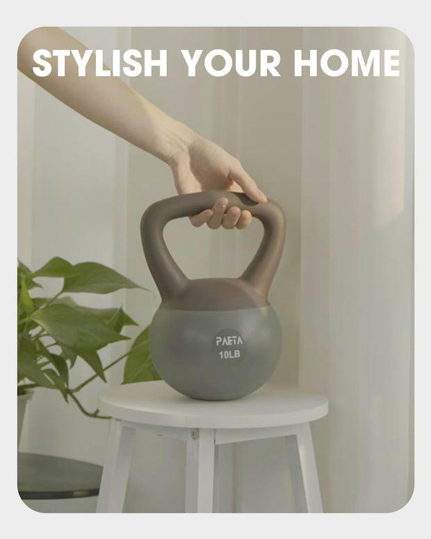 PAETA Soft Kettlebell for Home Fitness – Anti-Slip Grip & Wide Handle Design,Soft Kettlebell set, Gentle Floor-Friendly Impact – 10lbs, 15lbs, 20lbs, for Home Functional Training