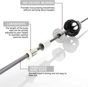 Jump Rope, Adjustable Jump Ropes for Fitness for Women Men and Kids Tangle-Free Rapid Speed Jumping Rope Cable with Ball Bearings Exercise&Slim Body at Home School Gym