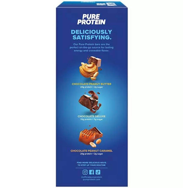 Pure Protein Bars, Nutrient Rich Snacks with High Protein for Energy Support, Minimal Sugar, Gluten-Free, Variety Pack (In NEYUM Packaging) (23 Pack)