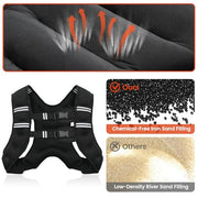 Weighted Vest, 6lb/8lb/12lb/16lb/20lb/25lb/30lb Weight Vest for Men Women, Body Weight Vests Adjustable with Reflective Stripe for Strength Training, Running, Training Workout, Jogging, Walking