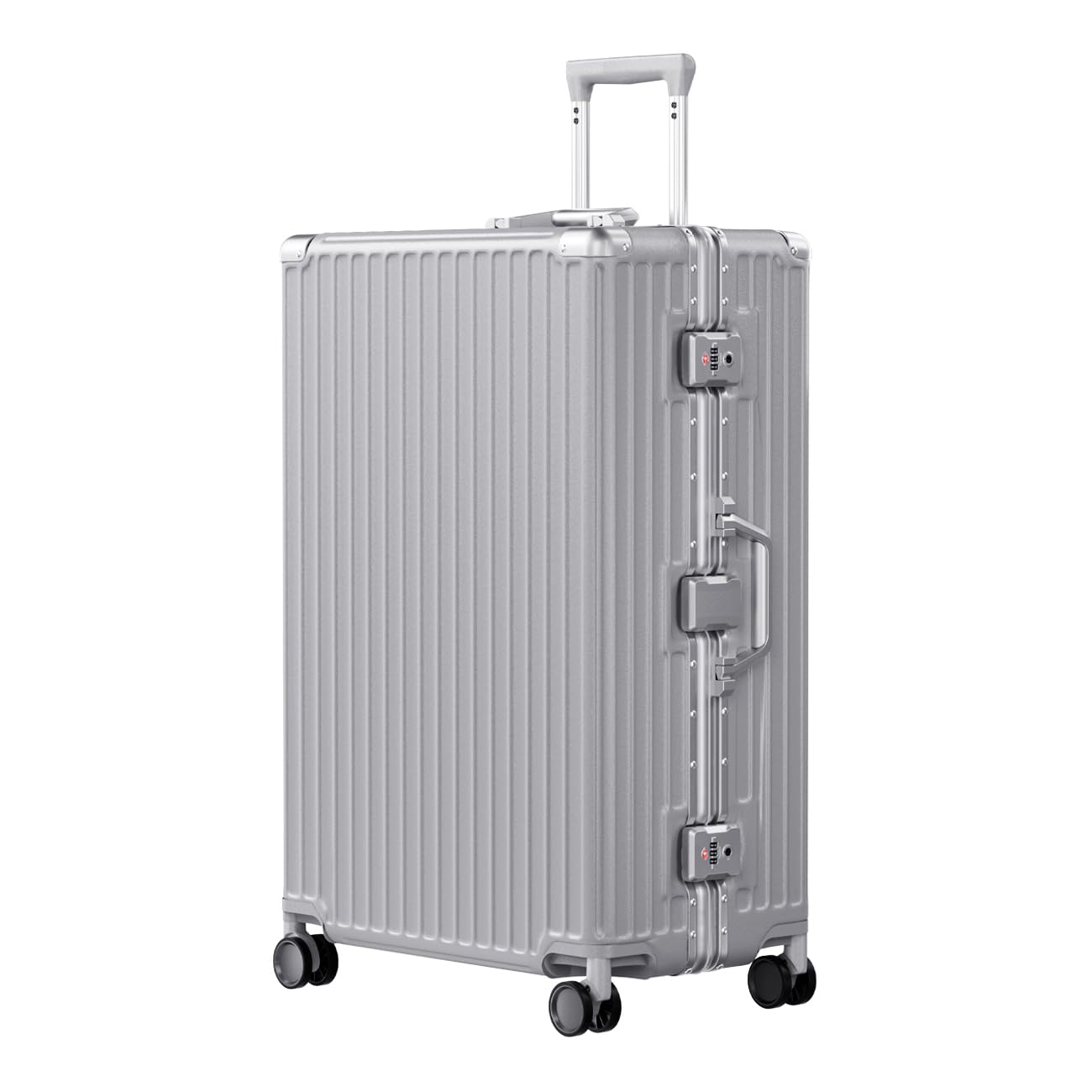 AnyZip Luggage Aluminium Frame Suitcase Hard Shell TSA Lock No Zipper 28In Black