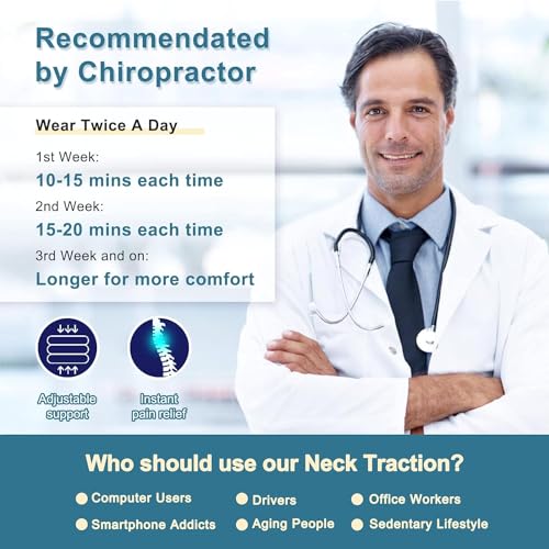 Neck Stretcher, Cervical Traction Device, Neck Traction Device, Adjustable Inflatable Neck Braces for Neck Pain and Support, Neck Stretcher Cervical Traction, Neck Decompression Home Use (Gray)