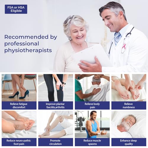 NURSAL TENS EMS Foot Massager for Neuropathy, Foot Nerve Muscle Stimulator Pro, Circulation and Body Pain Relief with TENS Unit Muscle Stimulator Pads, Electric Feet Legs Blood Circulation Machine