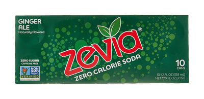 Zevia Zero Calorie Soda, Ginger Ale, 12 Fl Oz (Pack of 10)
