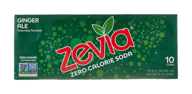 Zevia Zero Calorie Soda, Ginger Ale, 12 Fl Oz (Pack of 10)