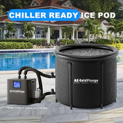 XL Ice Bath Tub for Cold Plunge, Portable Ice Pod with Lid & Cover, 100Gal Inflatable Ice Plunge Tub with 2 Drain Valves for Chiller Connection, Cold Therapy Recovery, Indoor Outdoor Use
