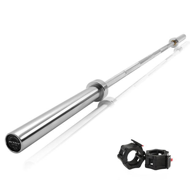 RITFIT 7FT Olympic Barbell for Strength and Weightlifting Training - 2 Inch Olympic Bar for Squat, Deadlift, Bench Press, Curl, Overhead Press - 500lbs/1000lbs/1500lbs Capacity