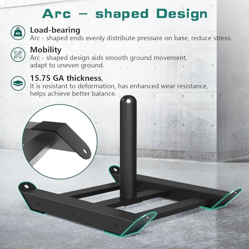 Moricher Weight Sled with Harness, Heavy Duty Fitness Strength Training Sled Workout Sled for Athletic Exercise and Speed, Suitable for 1" and 2" Weight Plates