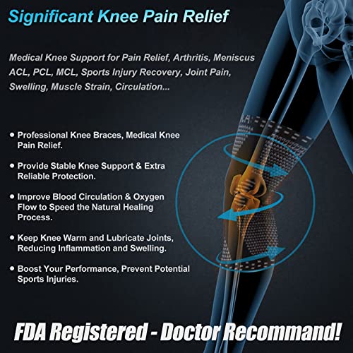 NEENCA Professional Knee Brace for Pain Relief, Medical Knee Support with Patella Pad & Side Stabilizers, Compression Knee Sleeve for Meniscus Tear, ACL, Joint Pain, Runner, Workout - FSA/HSA Eligible