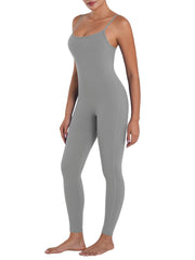 Sunzel Workout Jumpsuits for Women Adjustable Spaghetti Strap Leggings Bodysuit Square Neck Sleeveless One Piece Yoga Unitard