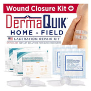 Laceration Kit - 2 Patented Laceration Closure Strips, Upgrade from Small Butterfly Bandages Wound Closure Strips, Breathable, Zip Stitchless Kit for Kids to Elderly - Home & Field Use