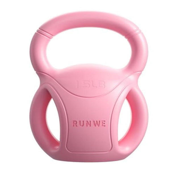 RUNWE 3 Handle Kettlebells Weight - Weight for Women Options 5, 10, 15 and 20 LB for Russian Twists AB Exercise, Weightlifting and Core Fitness Exercise Home Gym [Single in Sold]