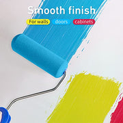 Mister Rui Foam Paint Roller, 8 Pack 4 Inch Paint Roller Kit, Complete 4" Mini Paint Roller Kit with Small Foam Paint Roller Covers, Frame, Tray and Liner for Professional Painting Results