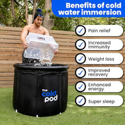 The Cold Pod Ice Bath Tub for Athletes XL: Cold Plunge Tub Outdoor with Cover,116 Gallons Portable Ice Bath Cold Water Therapy Plunge Pool,Large Ice Tub for Cold Dippers at Home