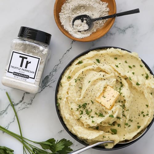 Spiceology – Truffle Parmesan Salt & Seasoning – Gourmet Blend of Black Truffle, Parmesan Cheese, Garlic & Herbs – Ideal for Fries, Popcorn, Potatoes, Pasta & More – 11 oz