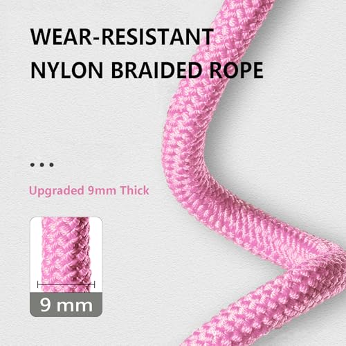 Weighted Jump Rope Nylon Adjustable - Tangle-Free Jump Rope for Women, Men, Kids, and Adults with Foam Handle, Rapid Speed with Ball Bearings, 360° Rotation Jumprope for Fitness, Training and Exercise