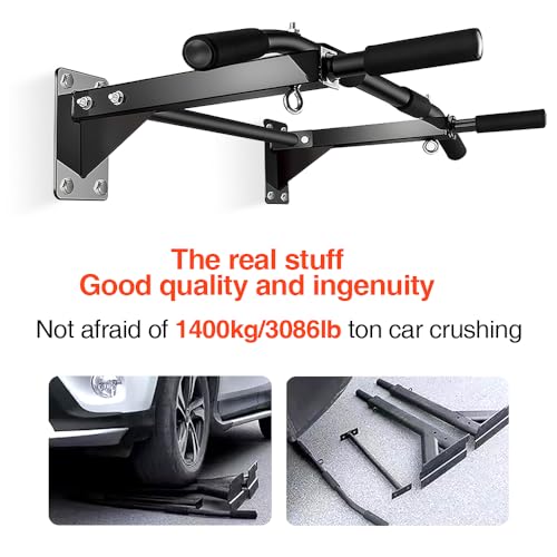 Wall-Mounted Pull-Up Bar – Drill Installation, Home Gym Equipment for Indoor Fitness, Chin-Up Bar for Strength Training, Spine Stretching & Inverted Workouts