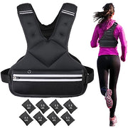 JoyPlus Adjustable Weight Vest,Strength Training Running Vest, Workout Equipment, Sport Exercise, Fitness, Weight Loss for Men 12LB, Women 8LB, Velcro or Buckle