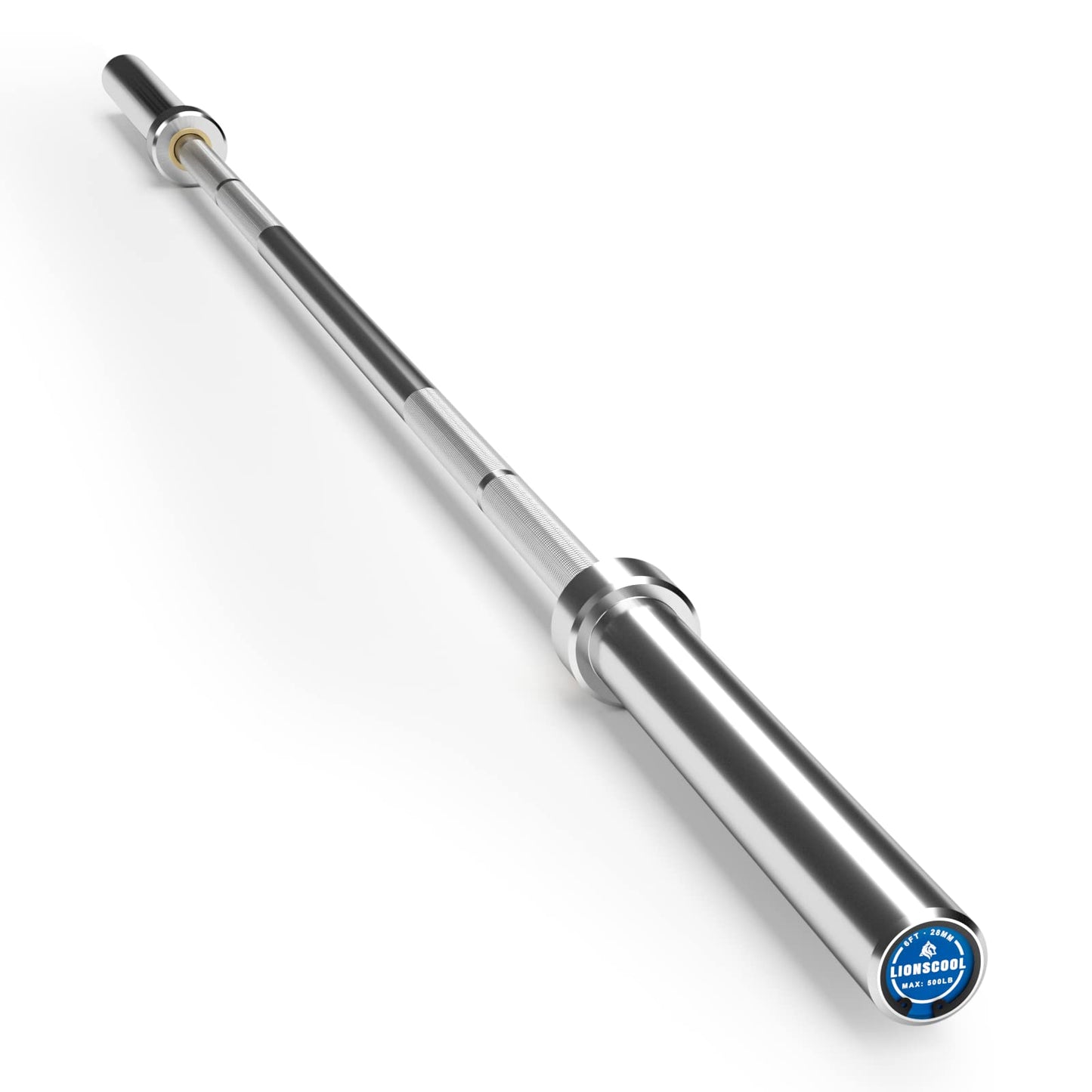 LIONSCOOL Premium 4ft/4.9ft/6ft Barbell for Strength Training and Olympic Weightlifting, 2 Inch Bar for Squats, Curls, Deadlifts, Presses, Hip Thrusts, 350lbs/500lbs/700lbs Weight Capacity