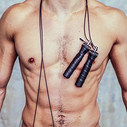 WOD Nation Weighted Jump Rope for Women & Men - 1 Pound (1LB) Adjustable Heavy Speed Jump Rope Handles with Removable Weights 4Crossfit, Cross Training, Boxing.