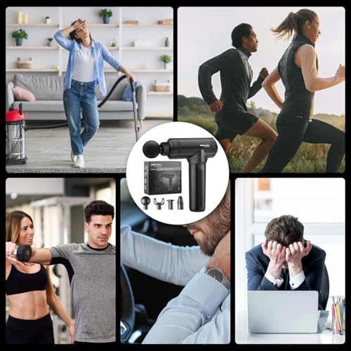 Massage Gun Deep Tissue - Back Muscle Massager w/High Torque Motor for Back Pain, Shoulder, Neck, Body, All Muscles Recover & Massage