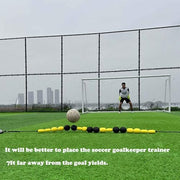 Pro GK Single Line Deflector Soccer Goalkeeper Trainer 9ft Goalkeeper Deflection Equipment Soccer Training Equipment for Reflex & Agility Training with 25 pcs Soccer Cones, 2 pcs Water Bags