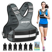 Weighted Vest Adjustable Weights for Women, 6-12 Lbs Weight Vest for Walking with Plus Size Pocket, Ruck Vest with 6 Ironsand Weights & Reflective Strip for Running, Workouts & Strength Training