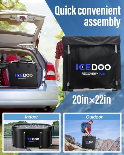 New Upgrade XL 139-Gallon Oval Ice Bath Tub - 6 Layered Portable Bathtub, Recessed Bathtubs Foldable with Cover Cold Plunge Tub for Athletes, Home Gym, Outdoor Recovery Use.