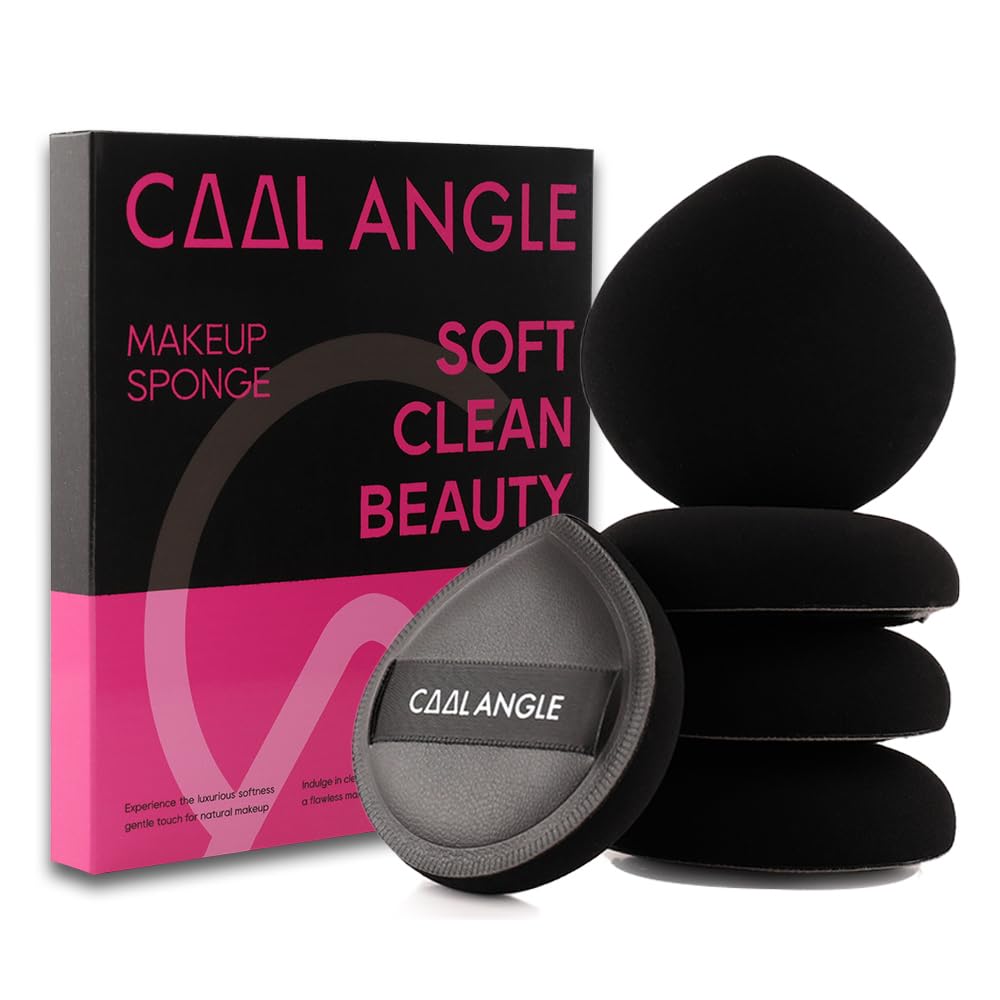 5Pcs Makeup Sponge For Foundation Concealer And Powder, Latex Free Blender Sponge For Natural And Easy Makeup Soft Long-lasting And Beginner-friendly, Green, Medium