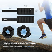 ZELUS 1 Pair Adjustable Ankle Weights, 2 4 6 8 10 lb Modularized Leg Weight Straps for Women Men, Weighted Ankle Weight Set with Removable Sandbags, 1-5 lb per Ankle Strap for Gym Yoga Jogging Walking