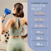 LifePro Sonic LX Athletic Heated Massage Gun – Deep Tissue Portable Massager for Muscle Recovery - 9 Speed & 10 Heads Massage Gun - Rechargeable Percussion Massager for Athletes & Sports Enthusiasts