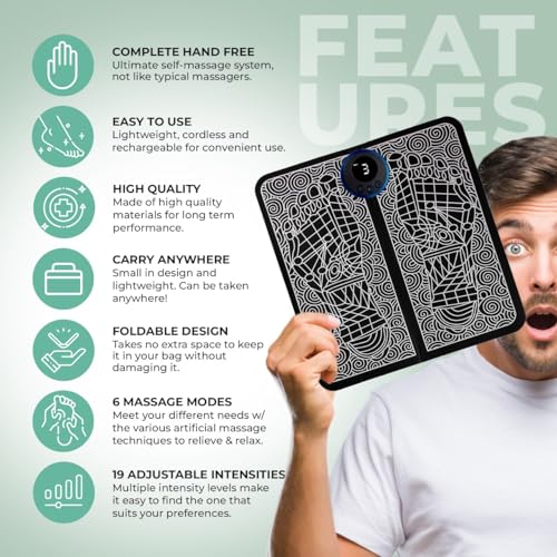 nooro Portable Foot Massager - Soothing Comfort & Revitalization for Tired Feet, 15 Minute Massage with 6 Settings, Pulse Sensation with Deep Tissue Results