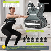 Weighted Vest Adjustable Weights for Women, 6-12 Lbs Weight Vest for Walking with Plus Size Pocket, Ruck Vest with 6 Ironsand Weights & Reflective Strip for Running, Workouts & Strength Training