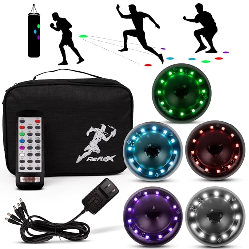 Reflexx RLT 2.0 - Reaction Time Training Lights for Agility - Hand Eye Coordination Training Agility Light Pods for Reaction Games and Fast Reflexes, Quick Reflex Trainer for Sports