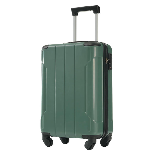 Merax Luggage Sets 3-Piece Hardshell with Spinner Wheels Lightweight Suitcase with Corner Guards (Green, 20/24/28)